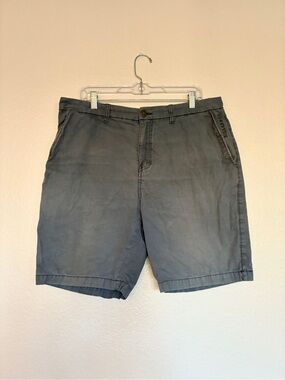 Billabong Men's Gray Blue Flat Front Shorts Size 36 Vintage Embroidered Logo